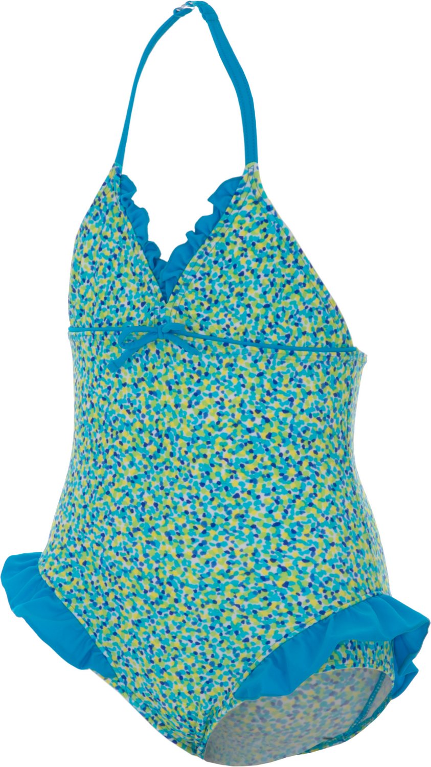 Malibu Girls' Confetti Swimsuit with Ruffles
