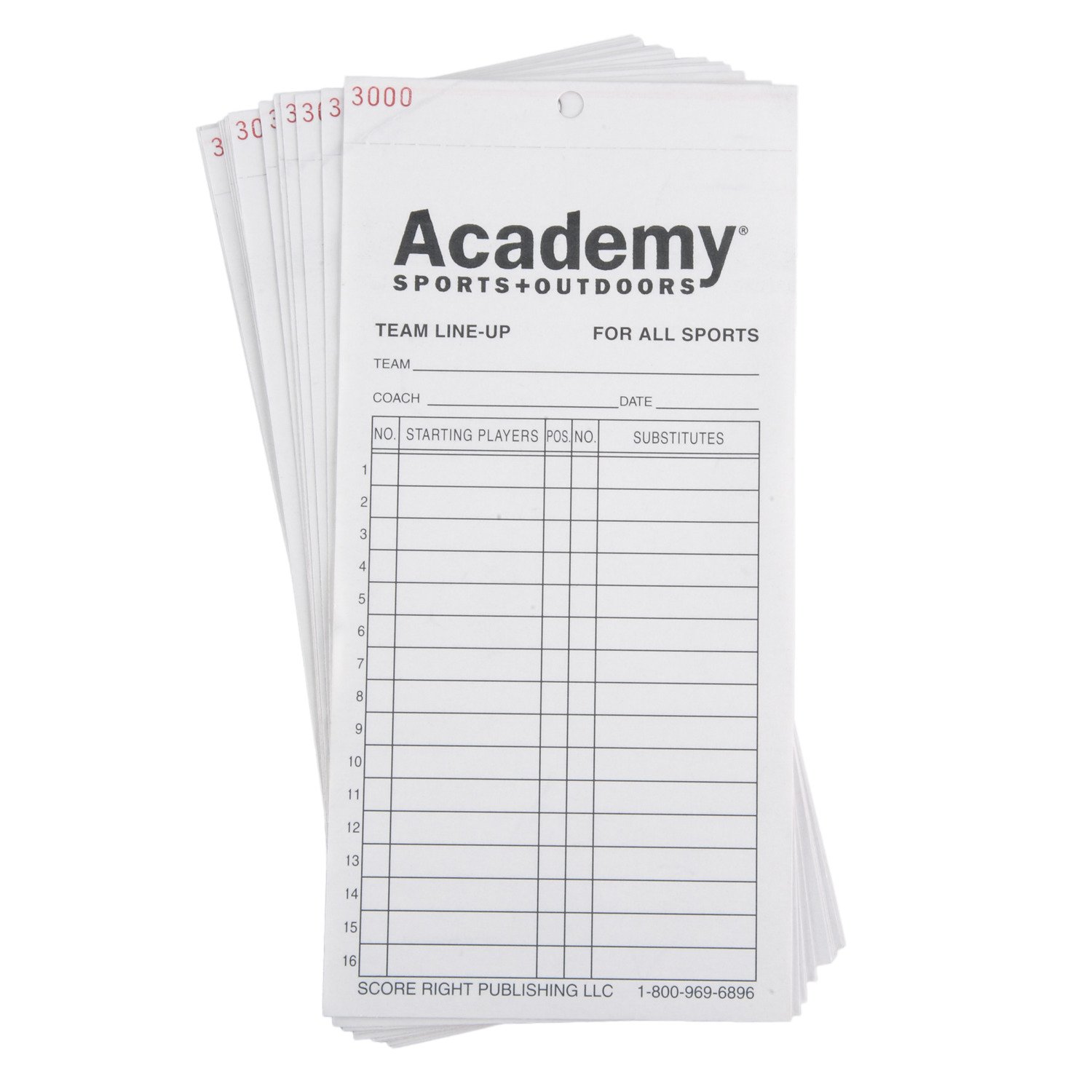 Score-Right Line Up Scoresheets 25-Pack