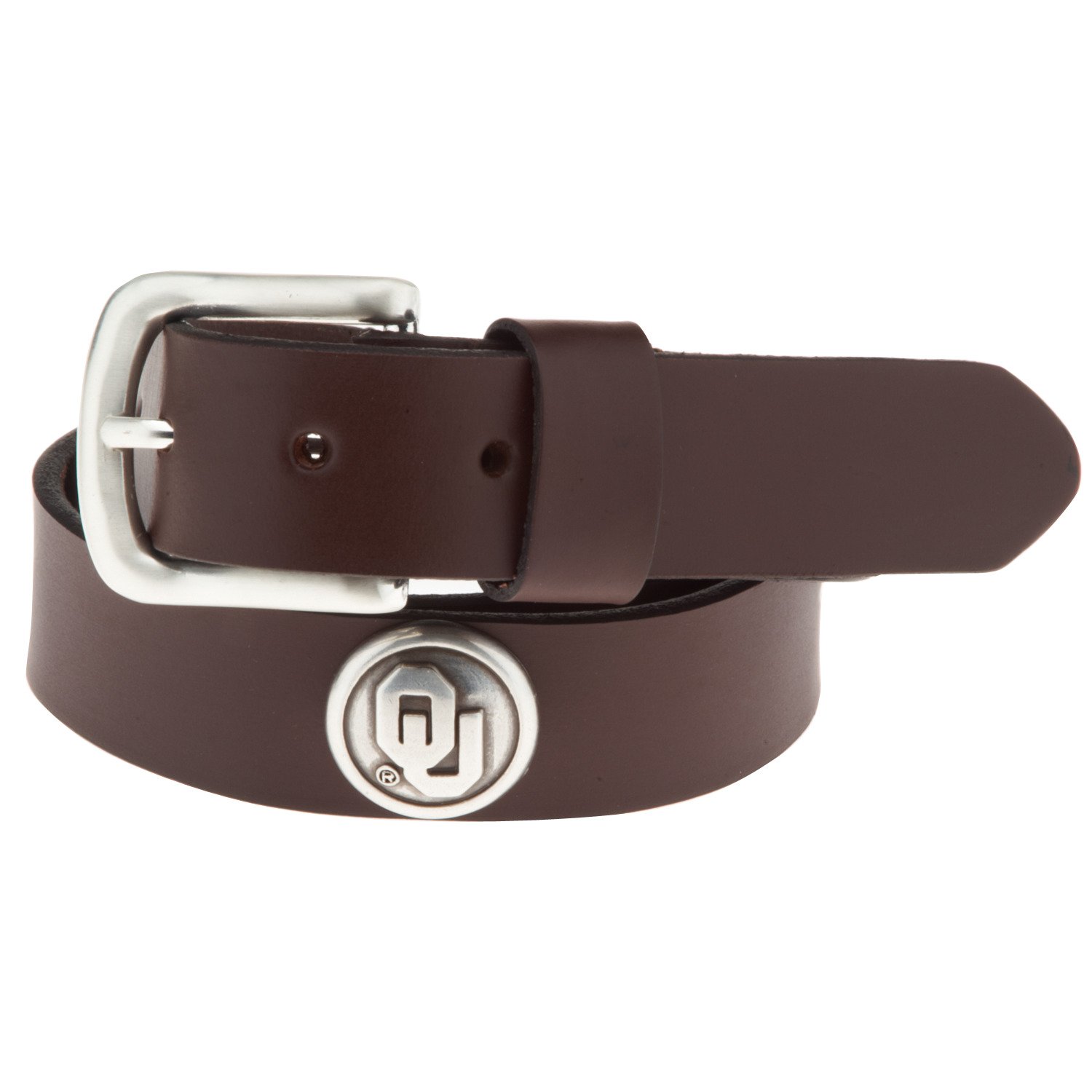 Enmon Men's Sideline Oklahoma Brown Leather Belt