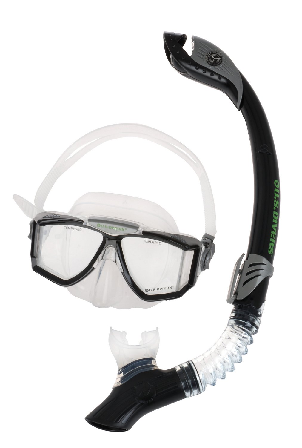 U.S. Divers Adults' Sideview/Paradise Dry Silicone Snorkeling Combo