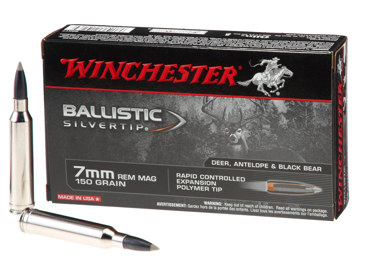 Winchester Supreme® Ballistic Silvertip® 7 mm Remington Magnum 150-Grain Rifle Ammunition