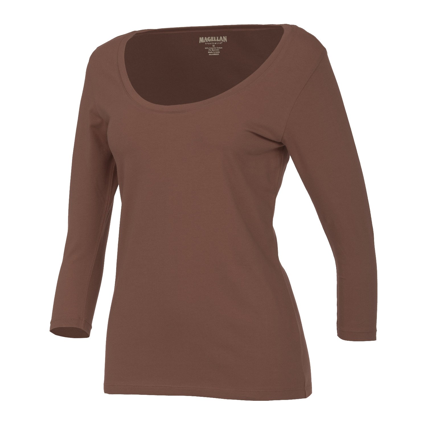 Magellan Outdoors Women's 3/4 Sleeve Solid Stretch T-shirt