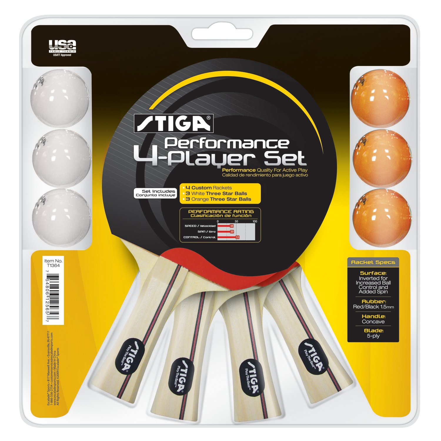 Stiga® Table Tennis Performance Player Racket and Ball Set