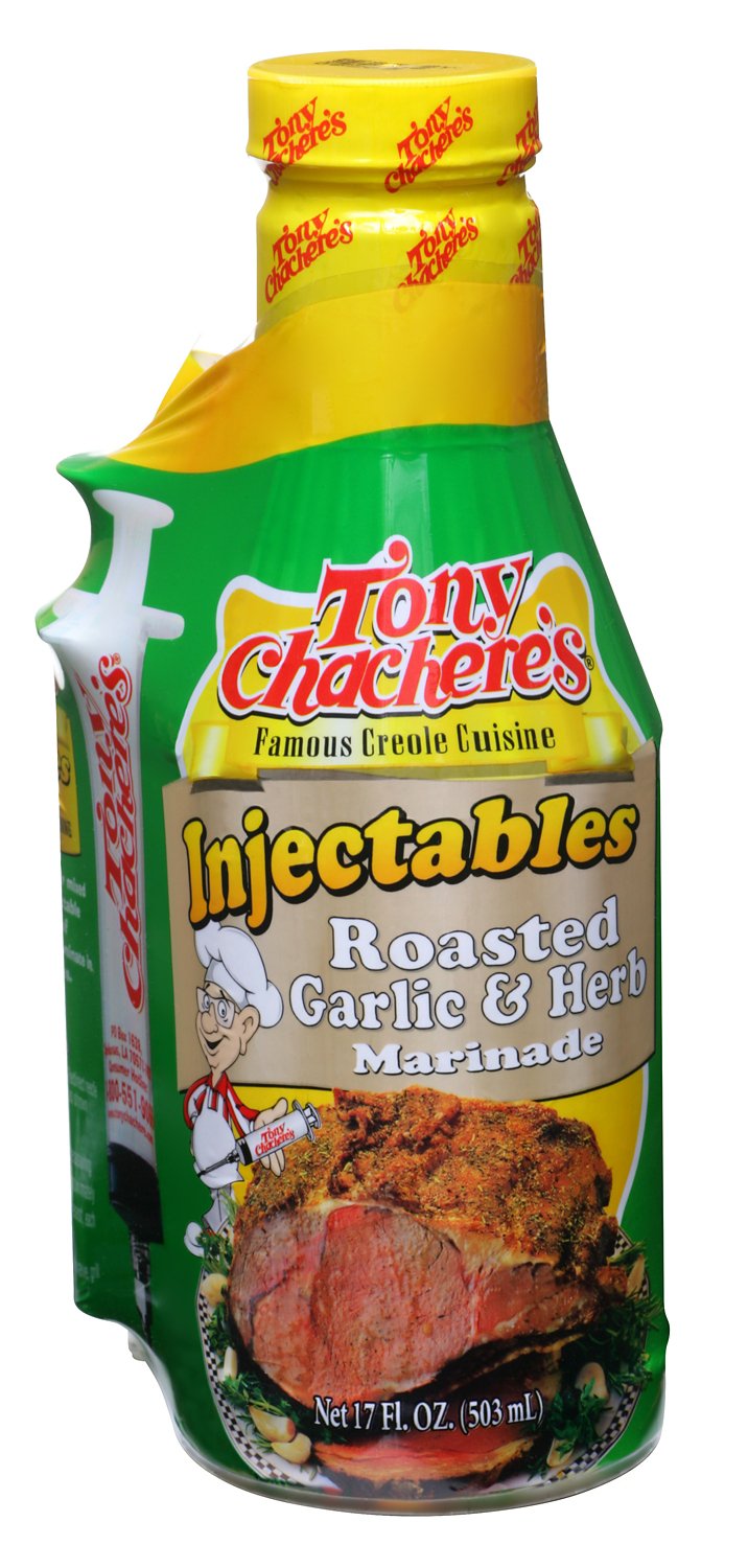 Tony Chachere's 17 oz. Roasted Garlic and Herb Injectable Marinade with Injector