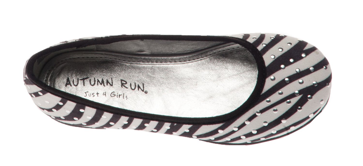 Autumn Run® Girls' Just For Girls Zebra Flat Casual Shoes thumbnail