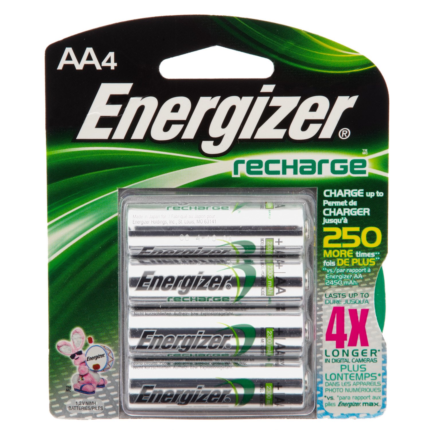 Energizer® Rechargeable NiMH AA Batteries 4-Pack
