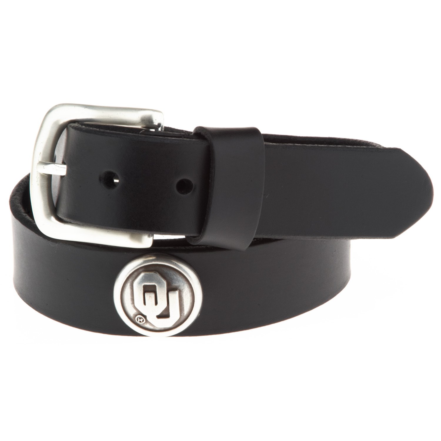 Enmon Men's Sideline Collection Oklahoma Black Leather Belt
