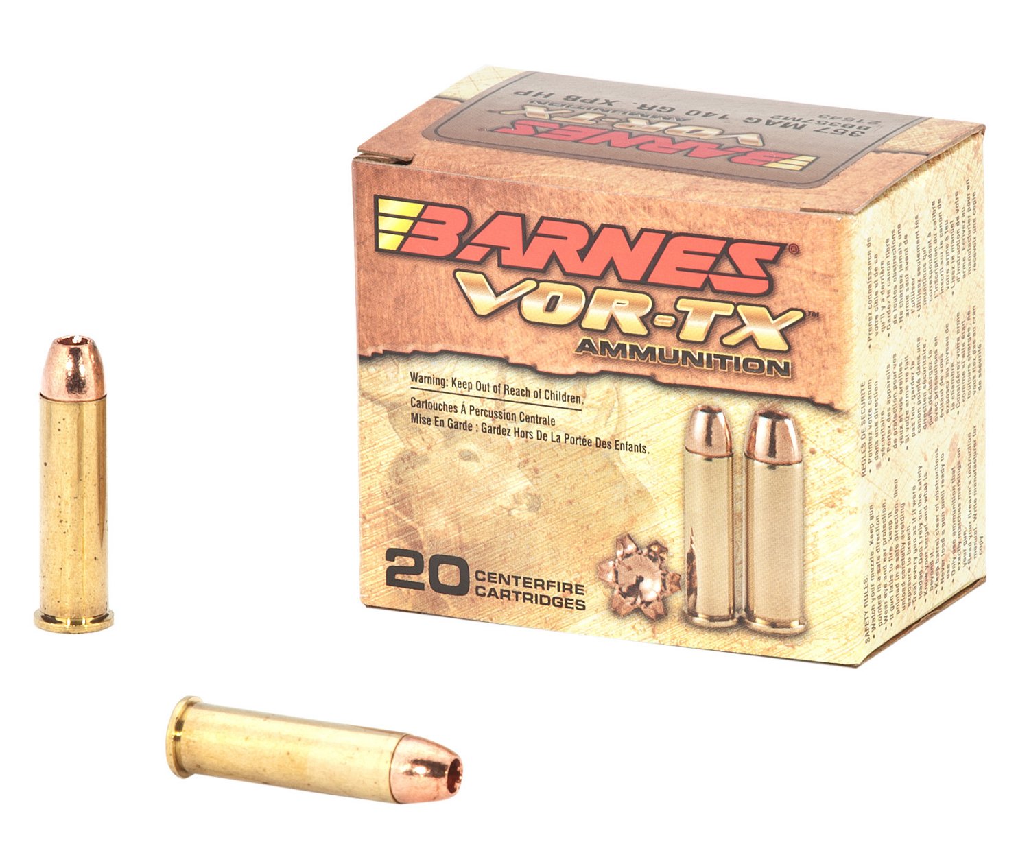 BARNES® VOR-TX .357 Magnum 140-Grain Handgun Hunting Ammunition