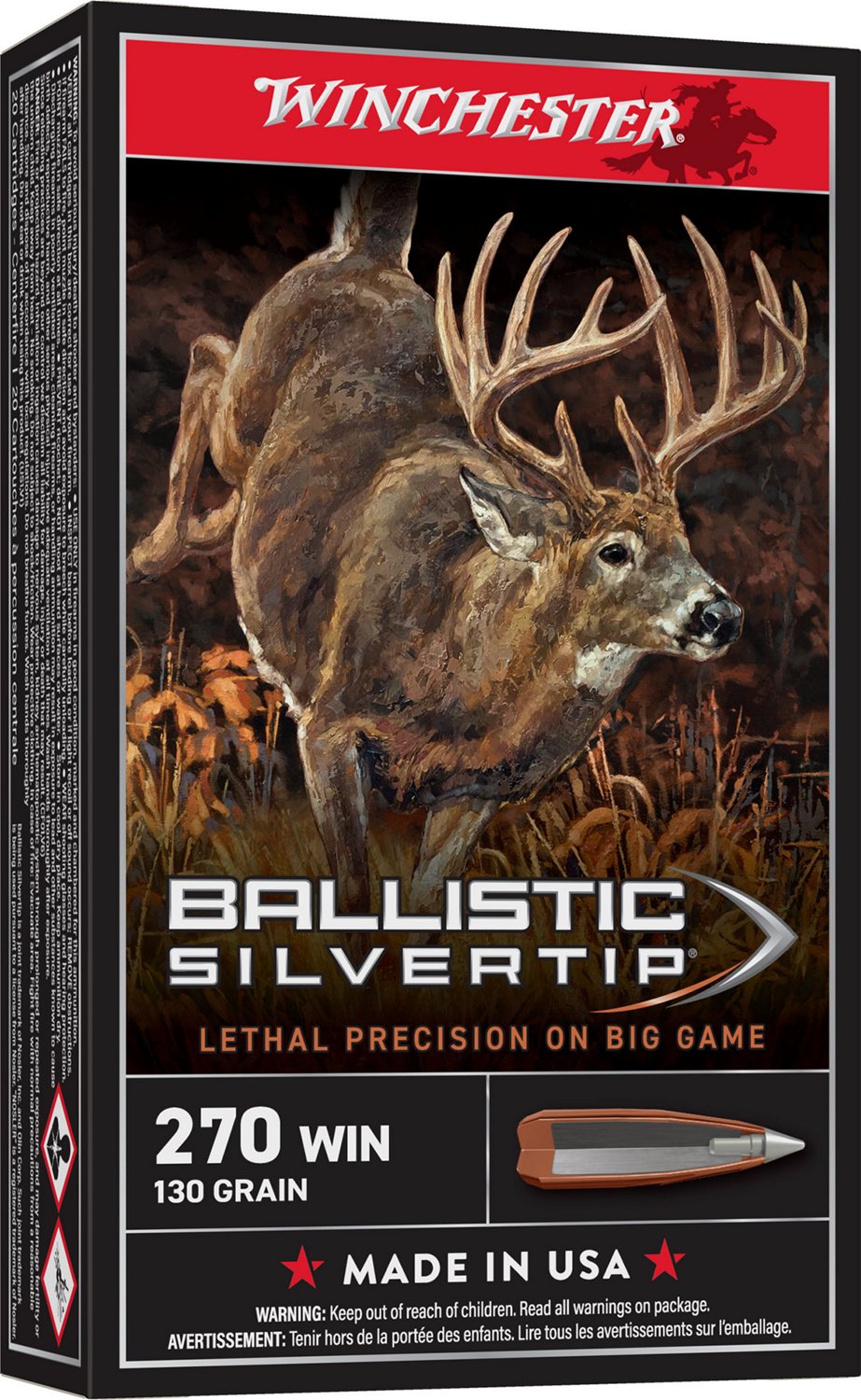 Winchester Supreme® Ballistic Silvertip® .270 Winchester 130-Grain Rifle Ammunition