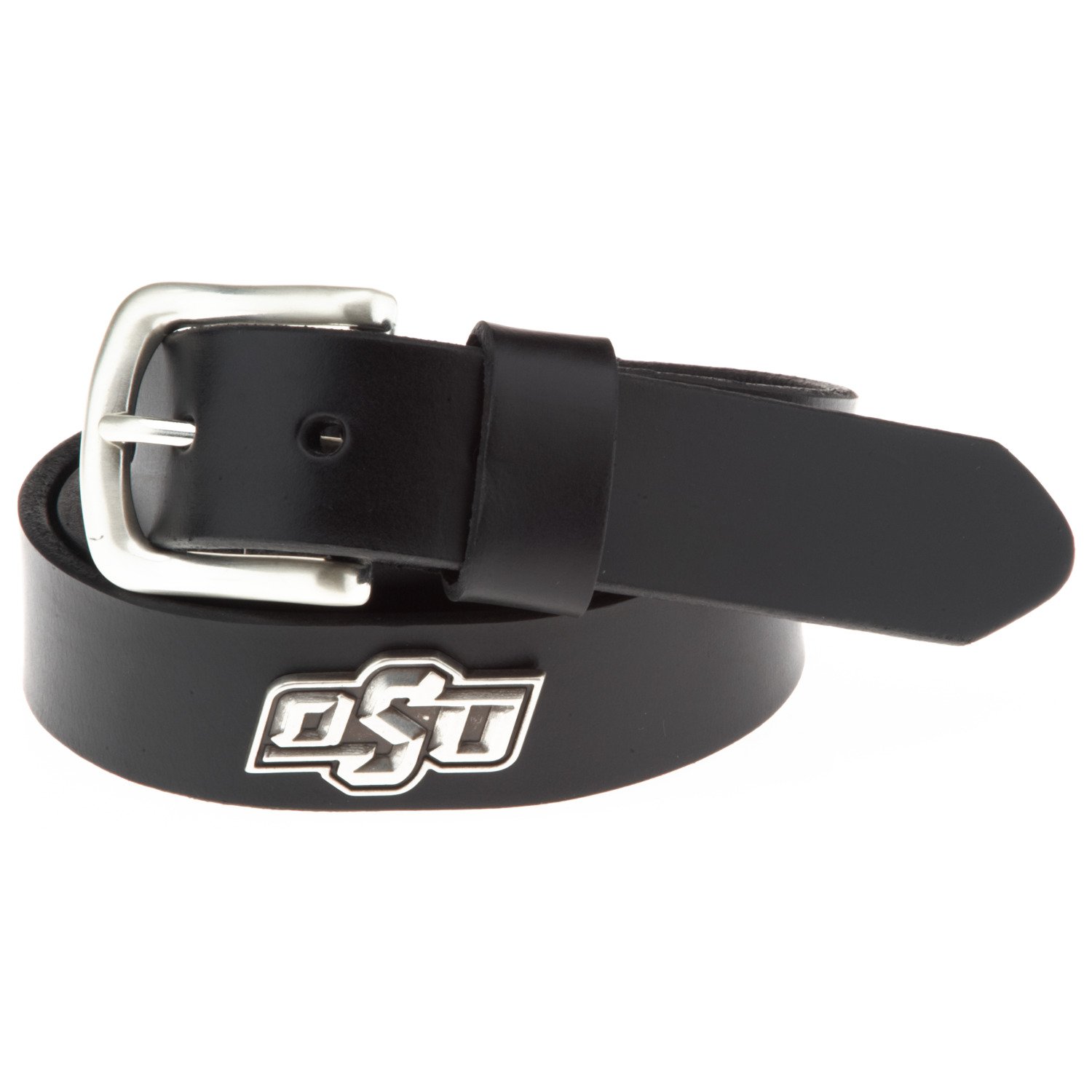 Enmon Men's Sideline Collection Oklahoma State University Black Leather Belt