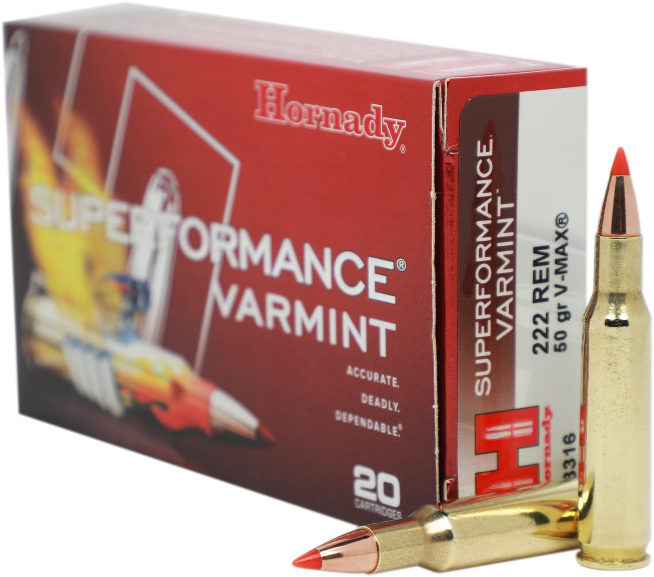 Hornady V-MAX™ Superformance™ Varmint .222 Rem 50-Grain Rifle Ammunition