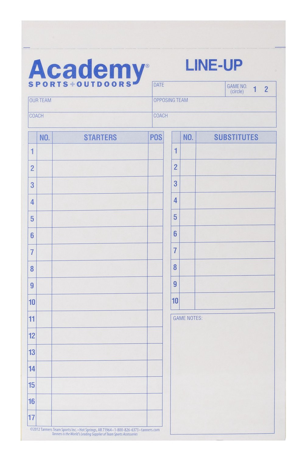 Academy Sports + Outdoors System-17 Baseball/Softball Lineup Cards 12-Pack thumbnail