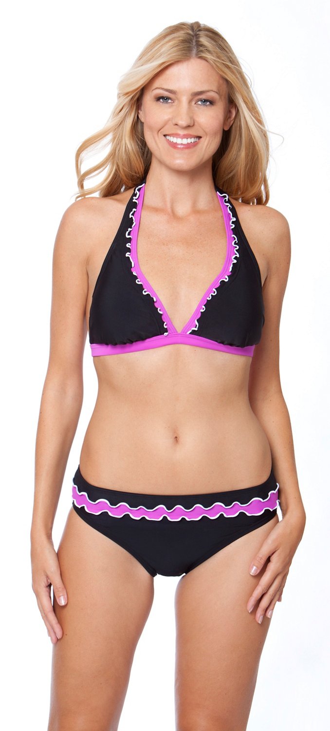 Sweet Escape Women's Ruffle Party Merrow Hi-Waist Swim Bottom