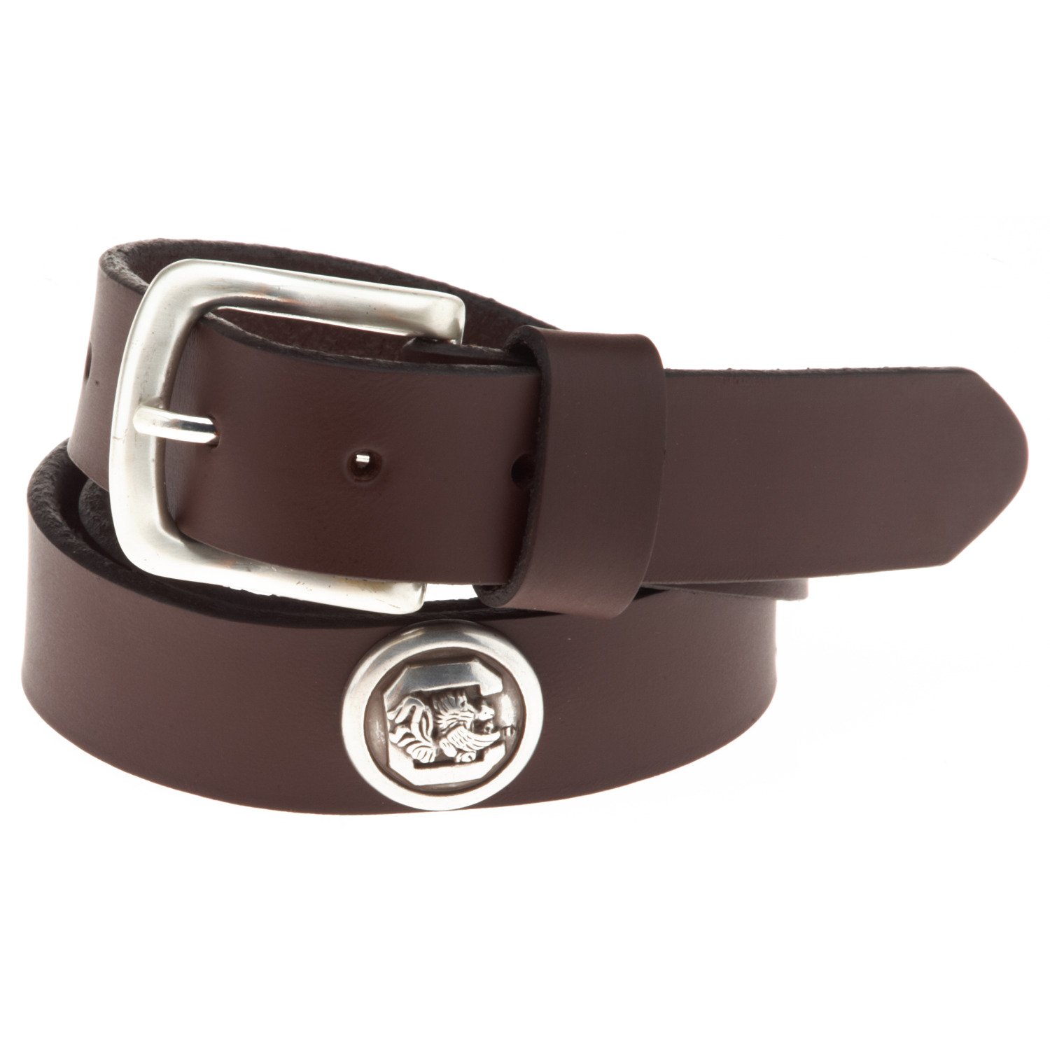 Enmon Men's Sideline Collection University of South Carolina Brown Leather Belt
