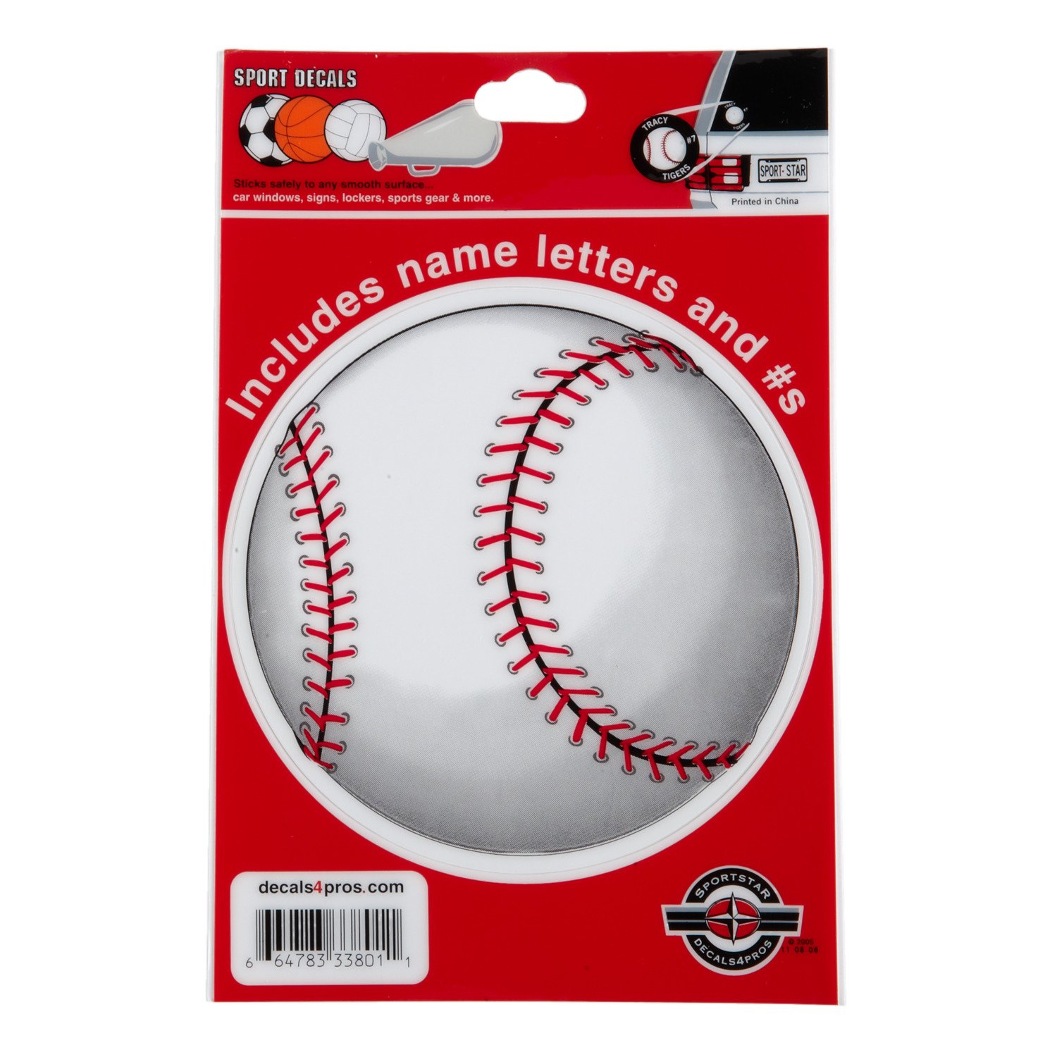 Sportstar Baseball Window Decal