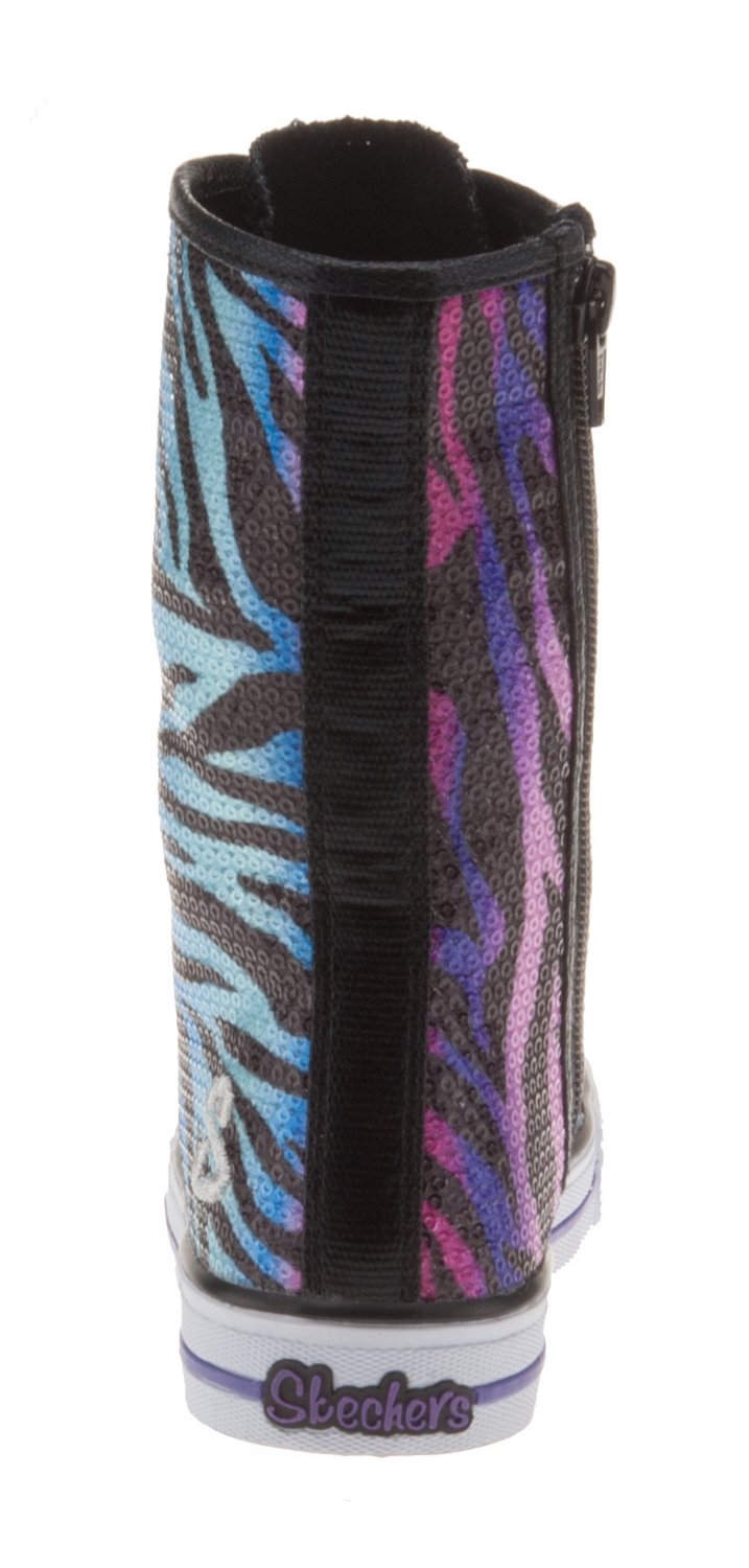 SKECHERS Girls' Twinkle Toes Lighted Sequin High Top Athletic Lifestyle Shoes thumbnail