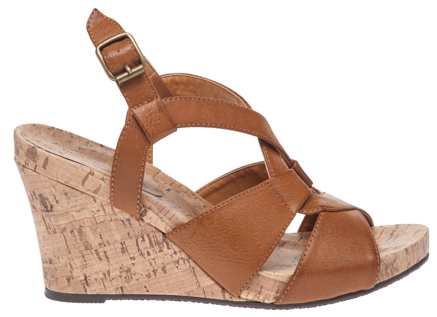 Autumn Run® Women's Tan Loop Wedge Sandals