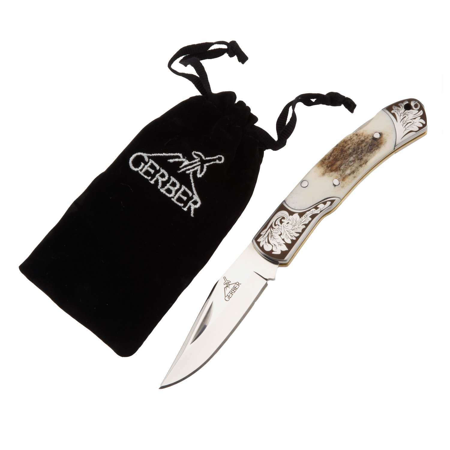 Gerber® Double Bolster Stag Stockman Folding Knife