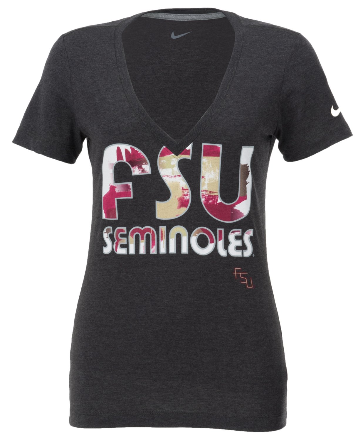 Nike Women's Florida State University Blended Deep V-neck T-shirt