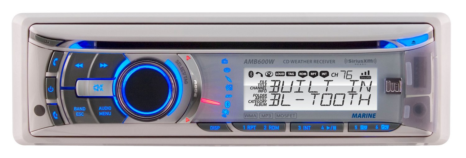 Dual 240W Marine Bluetooth CD Weather Band Receiver