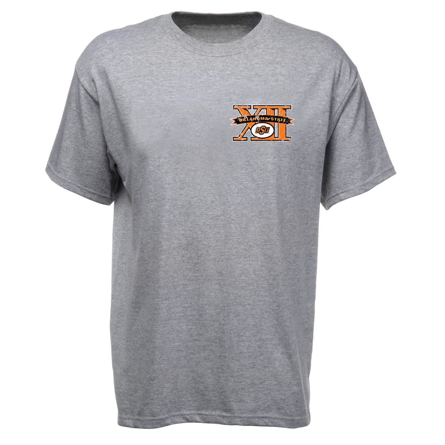 New World Graphics Adults' Oklahoma State University B12 Distress Name T-shirt
