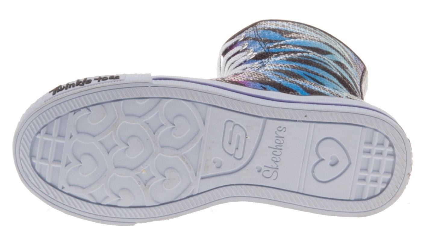 SKECHERS Girls' Twinkle Toes Lighted Sequin High Top Athletic Lifestyle Shoes thumbnail
