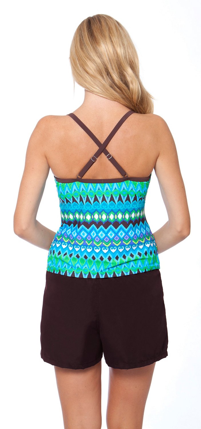 Magellan Outdoors Women's Jungle Effect X-back Tankini Swim Top thumbnail