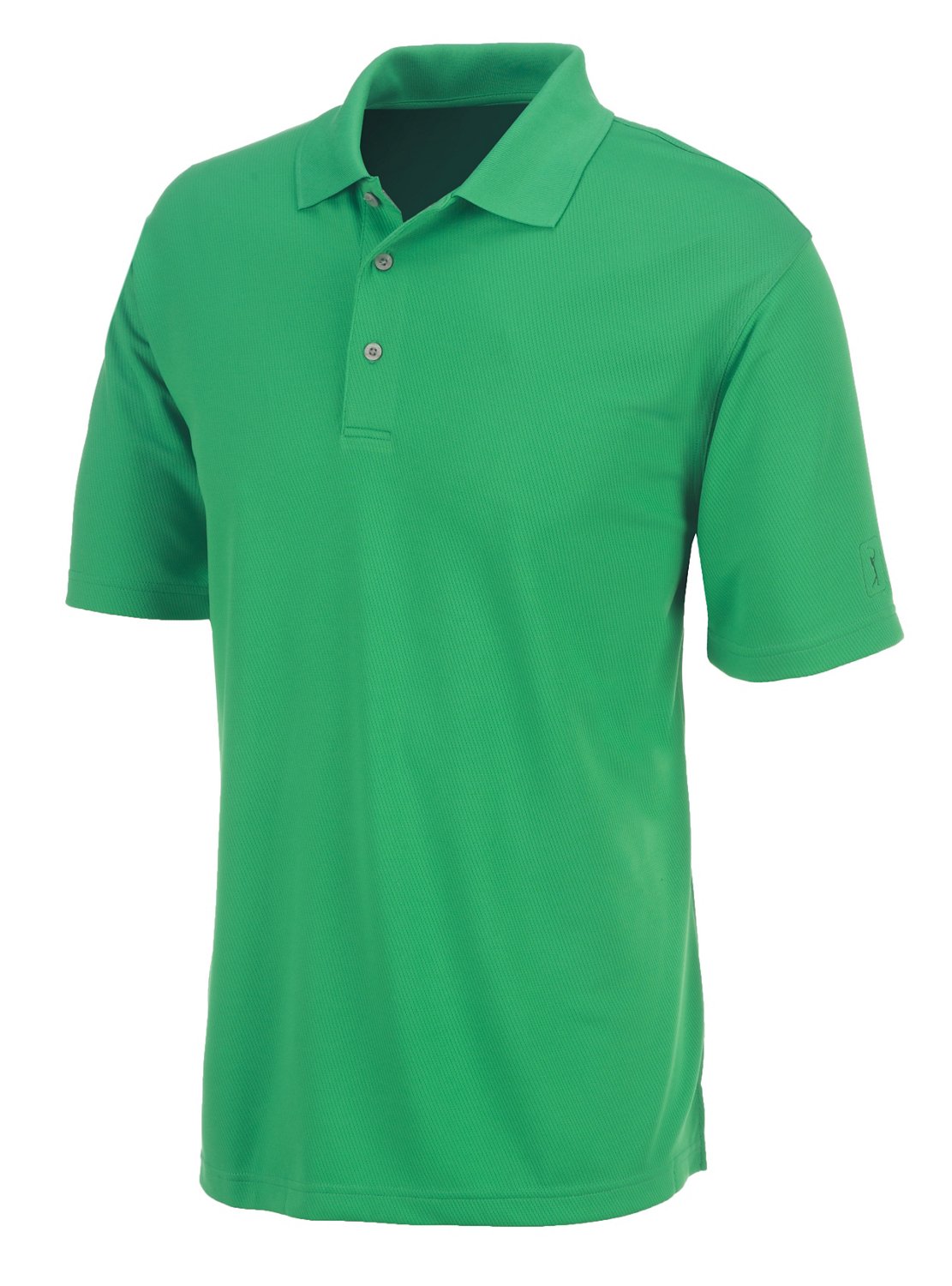 PGA Tour Men's Solid Textured Short Sleeve Polo