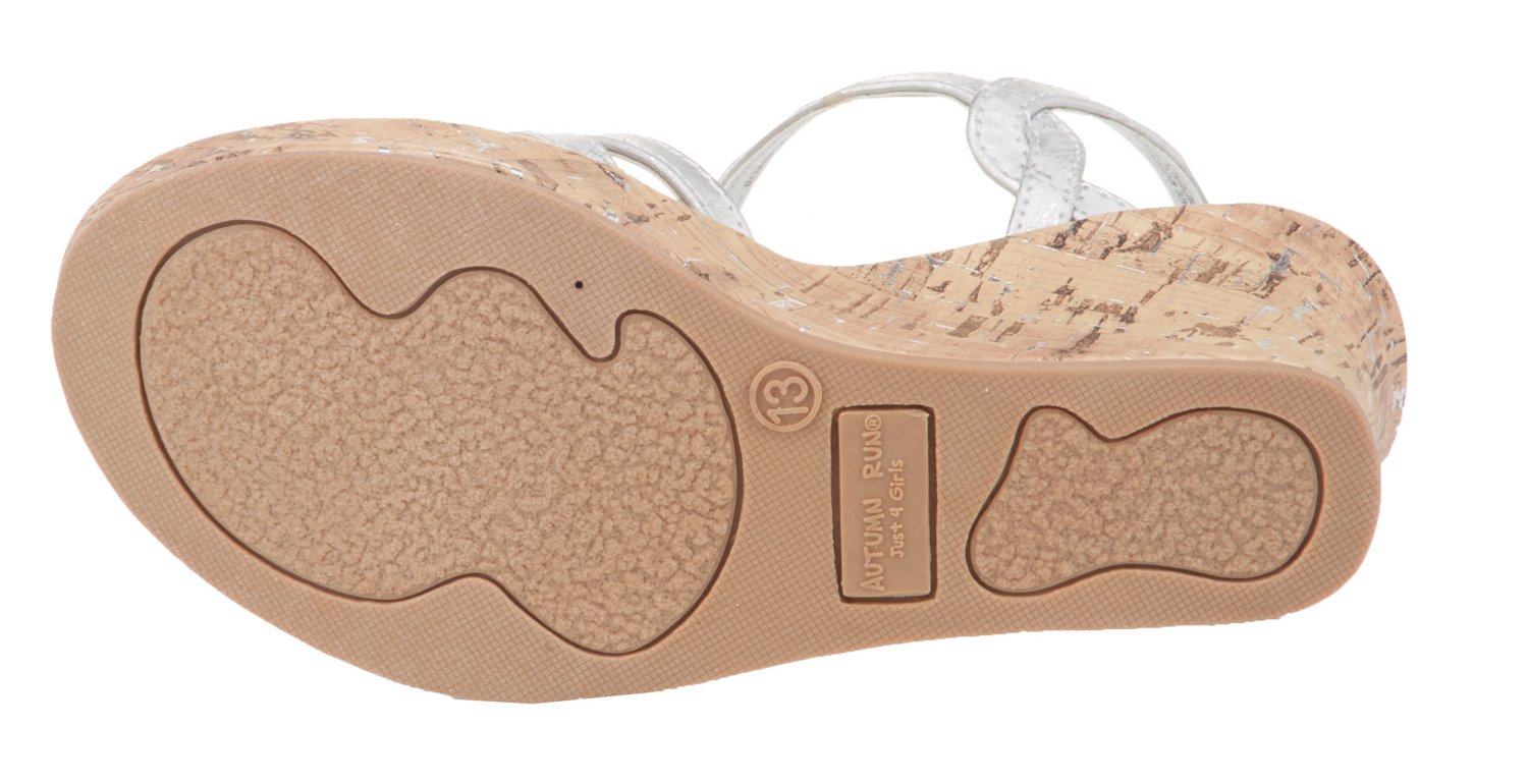Autumn Run® Girls' Just For Girls Rhinestone Wedge Sandals thumbnail