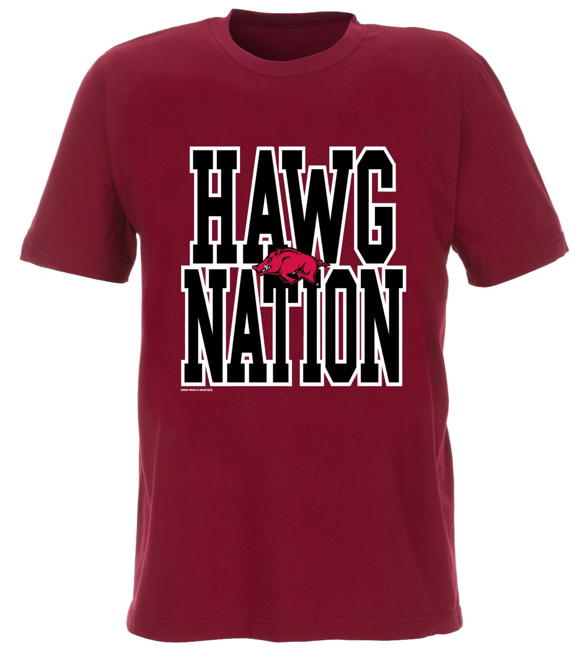 New World Graphics Adults' University of Arkansas Nation T-shirt