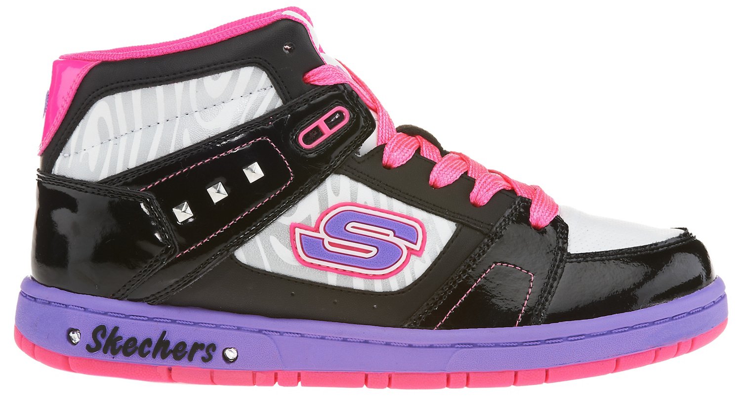 SKECHERS Girls' Sugarcane Shimmies High Athletic Lifestyle Shoes