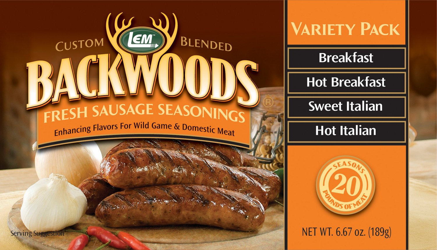 LEM Backwoods Fresh Sausage Seasoning Variety Pack