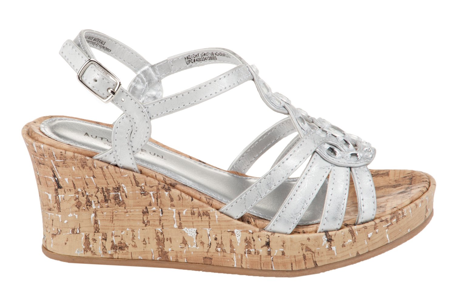 Autumn Run® Girls' Just For Girls Rhinestone Wedge Sandals thumbnail