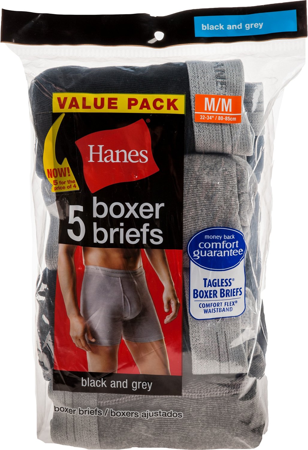 Hanes Men's Red Label Boxer Briefs 5-Pack