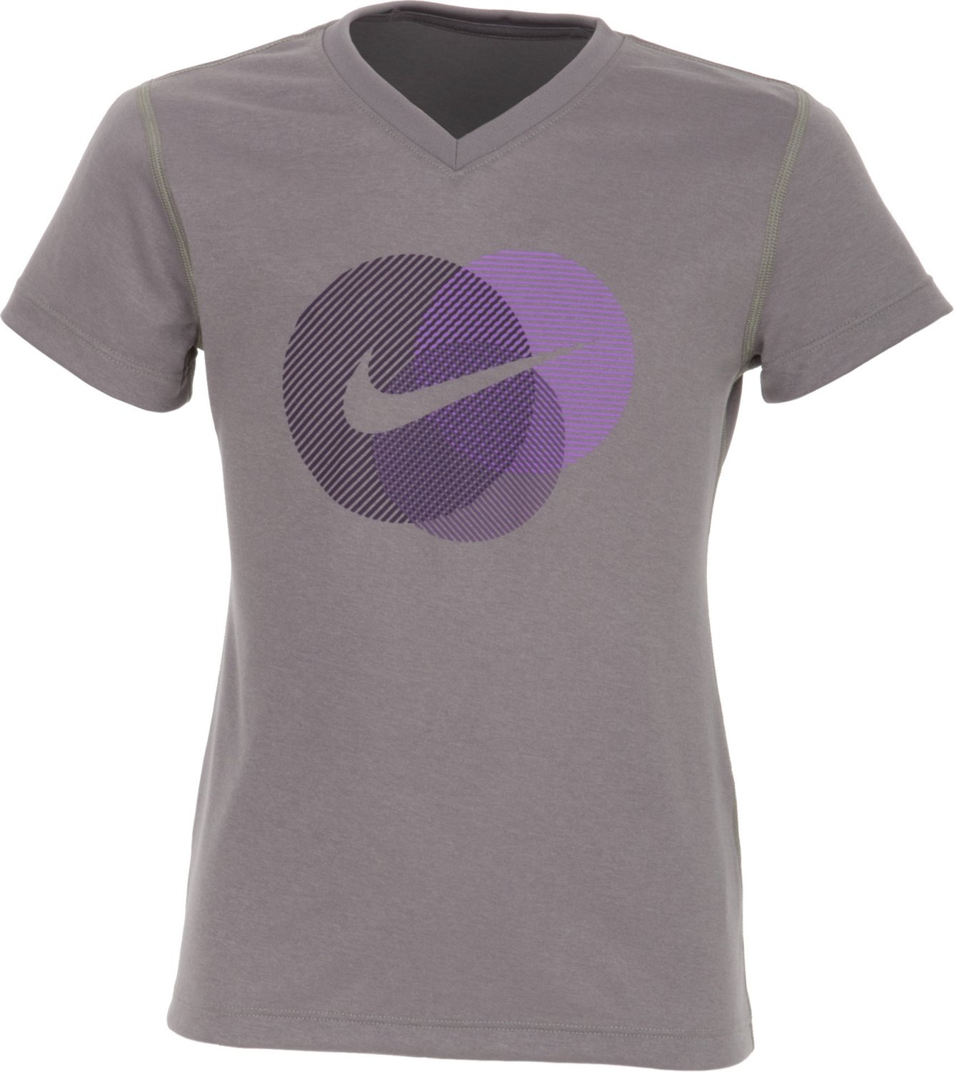Nike Girls' Legend Swoosh V-neck Fill Short Sleeve T-shirt