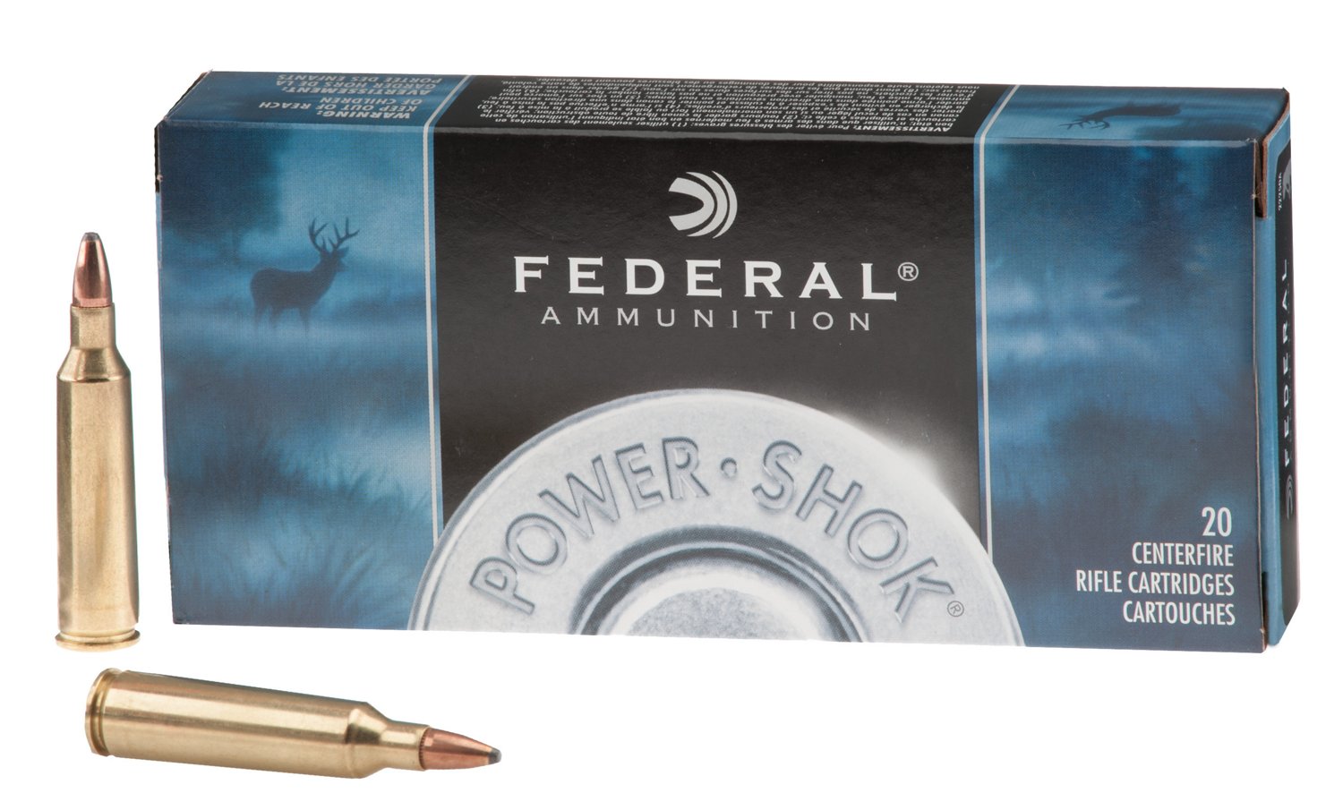 Federal Premium® Power-Shok .22-250 Remington 55-Grain Centerfire Rifle Ammunition