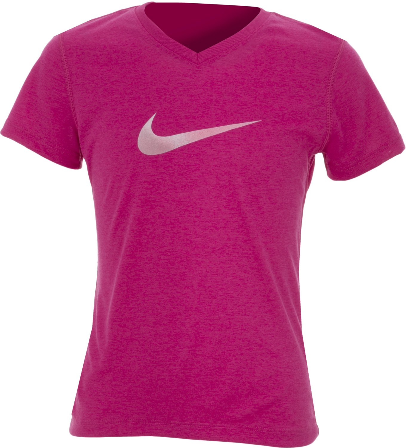 Nike Girls' Legend Swoosh V-neck Fill Short Sleeve T-shirt