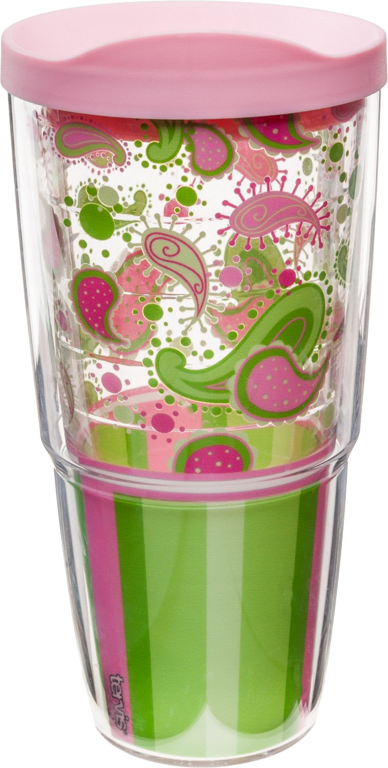 Tervis 24 oz. Pink and Green Paisley Wrap Tumbler with Lid