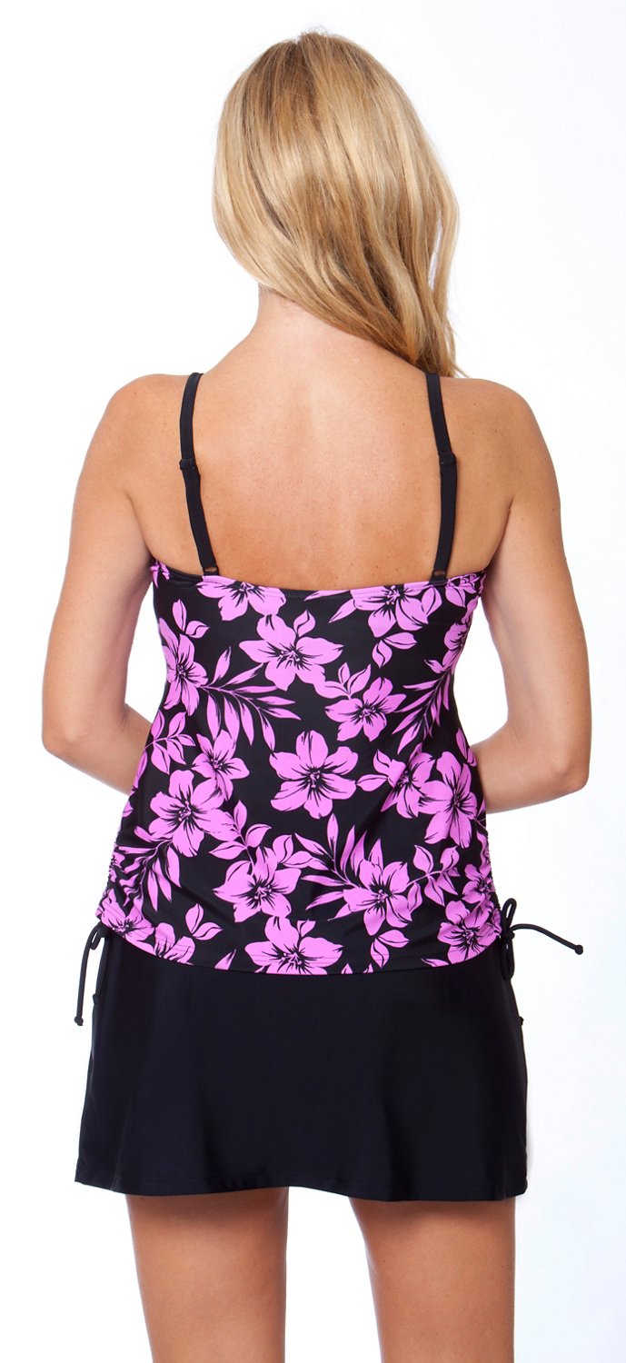 Malibu Women's Side Shirred Tankini Swim Top thumbnail