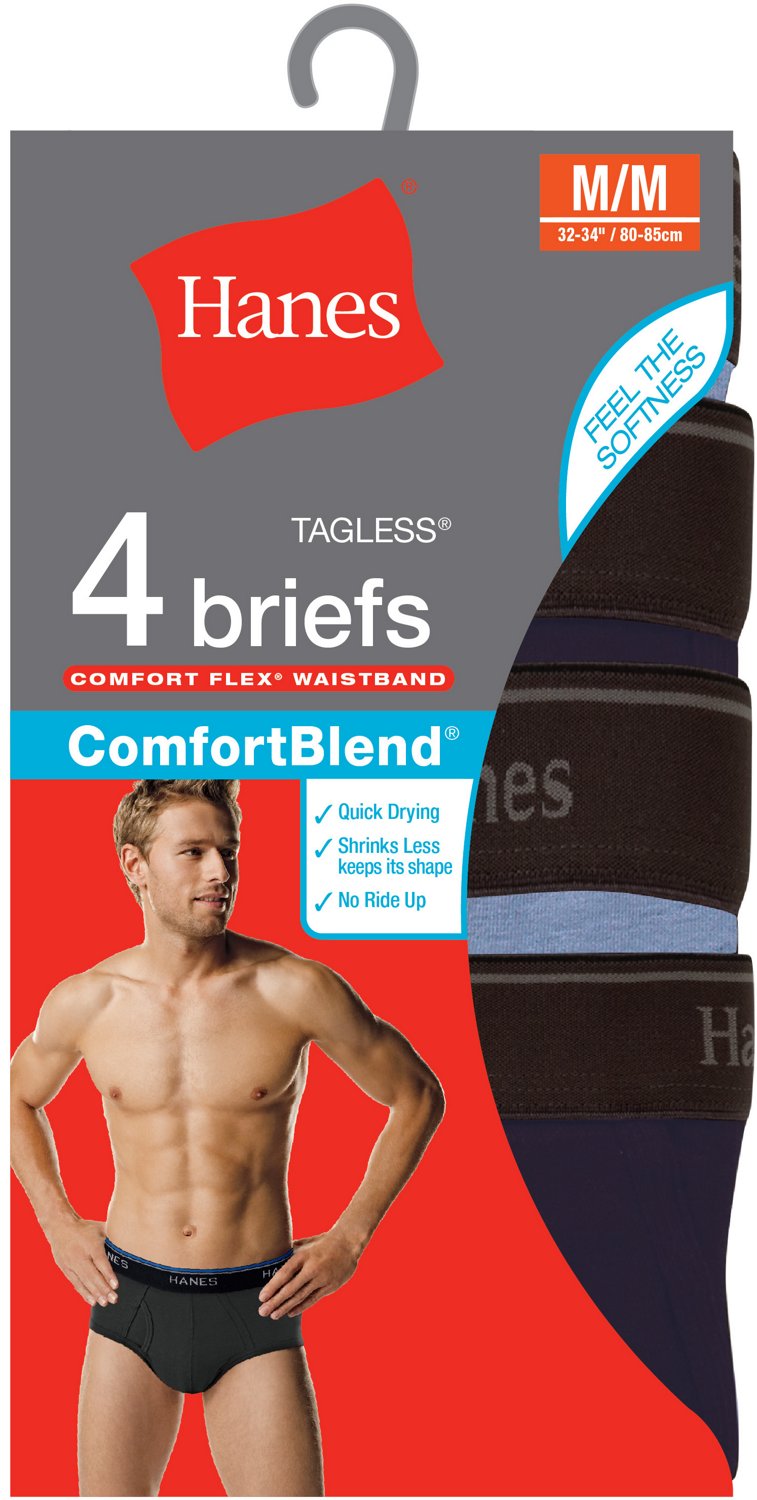 Hanes Men's ComfortBlend Dyed Briefs 4-Pack
