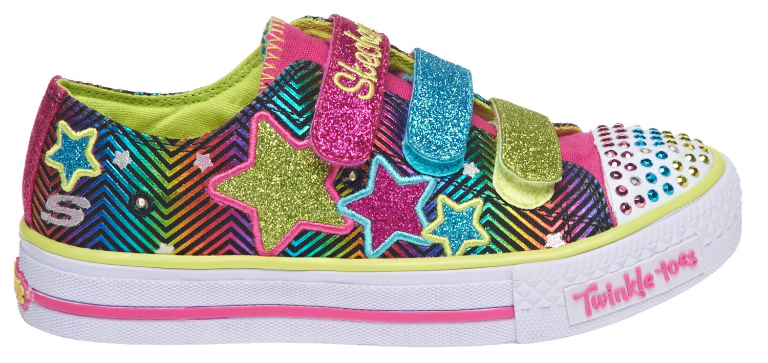 SKECHERS Girls' Twinkle Toes S Lights Shuffles Athletic Lifestyle Shoes