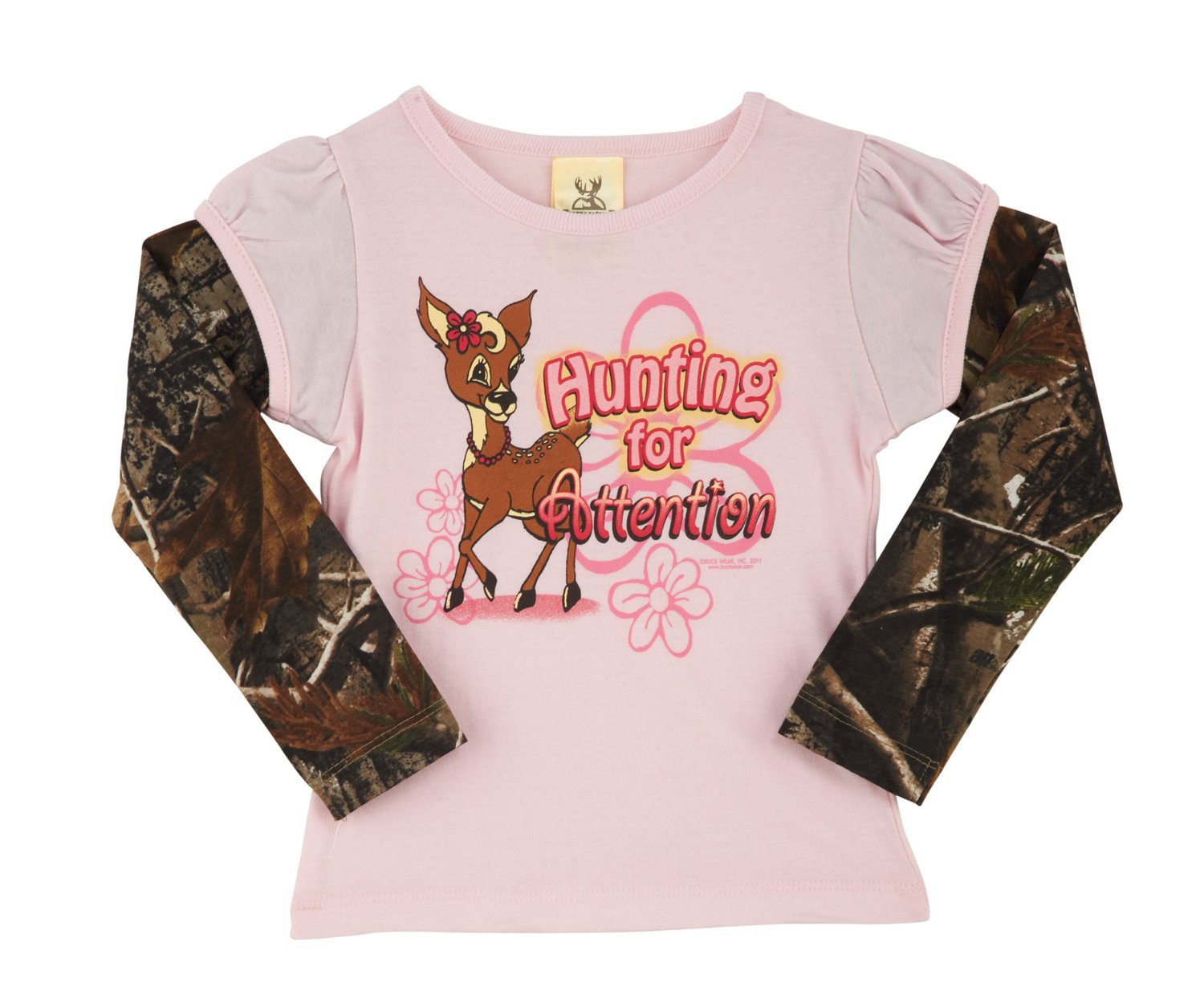 Buck Wear Infant Girls' 2-Fer Princess Long Sleeve Camo Romper