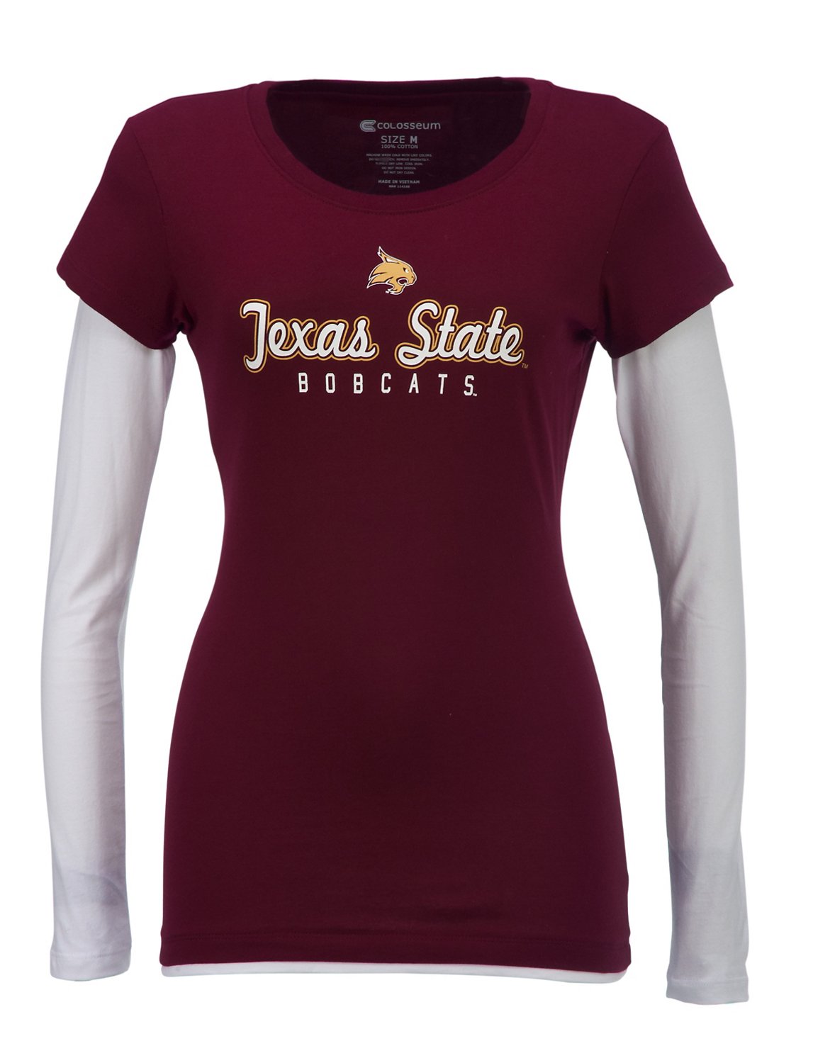 Colosseum Athletics Women's Texas State University Fiesta Double Layer T-shirt
