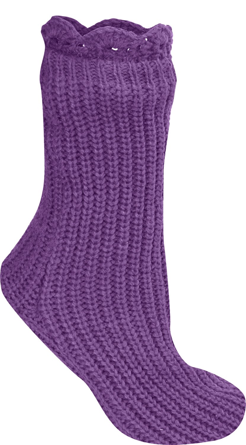 La de Da Women's Purple Slipper Socks