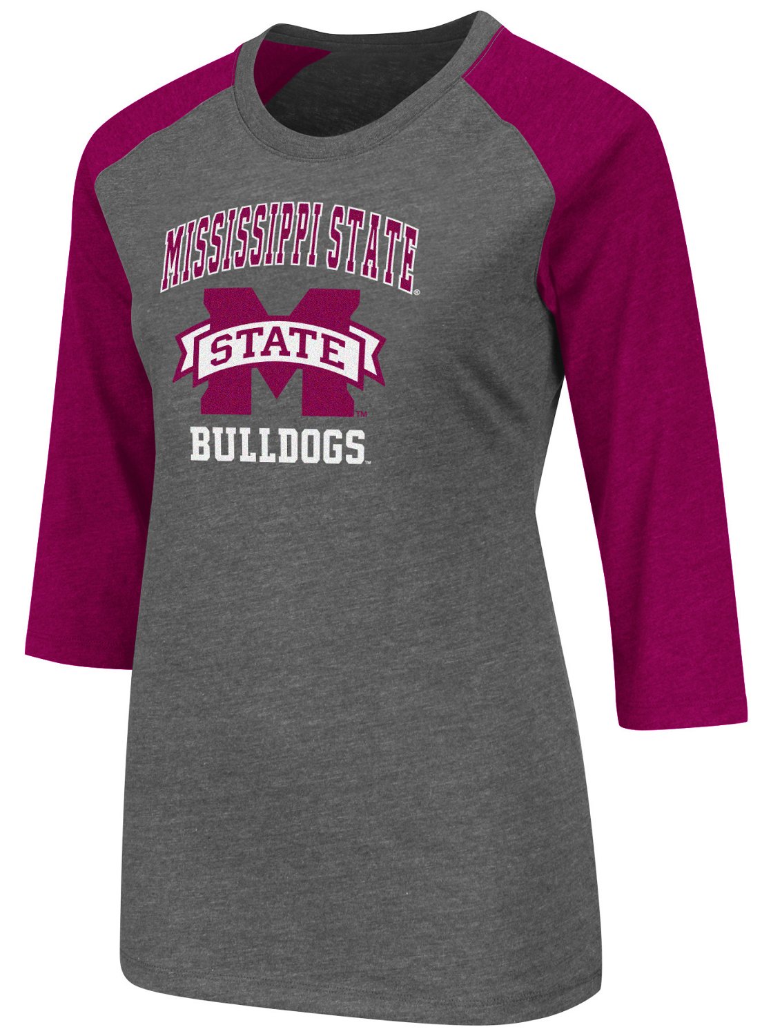 Colosseum Athletics Women's Mississippi State University Nimbus 3/4 Sleeve T-shirt thumbnail
