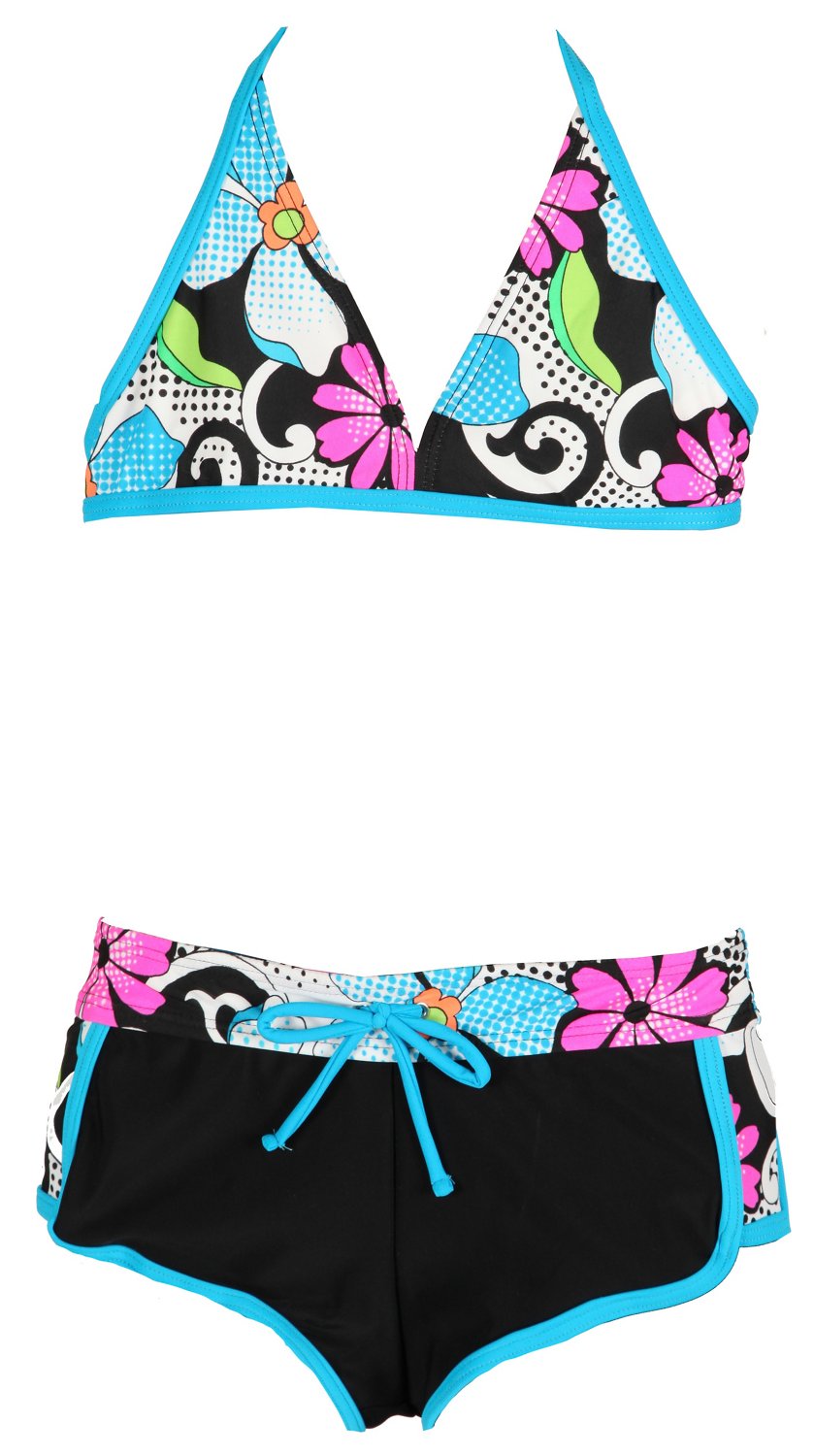 O'rageous® Girls' High Tech Daisy Triangle Top and Dolphin Short Set