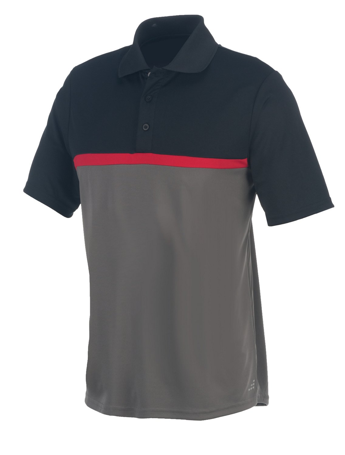 BCG Men's Short Sleeve Tennis Polo with Stripe