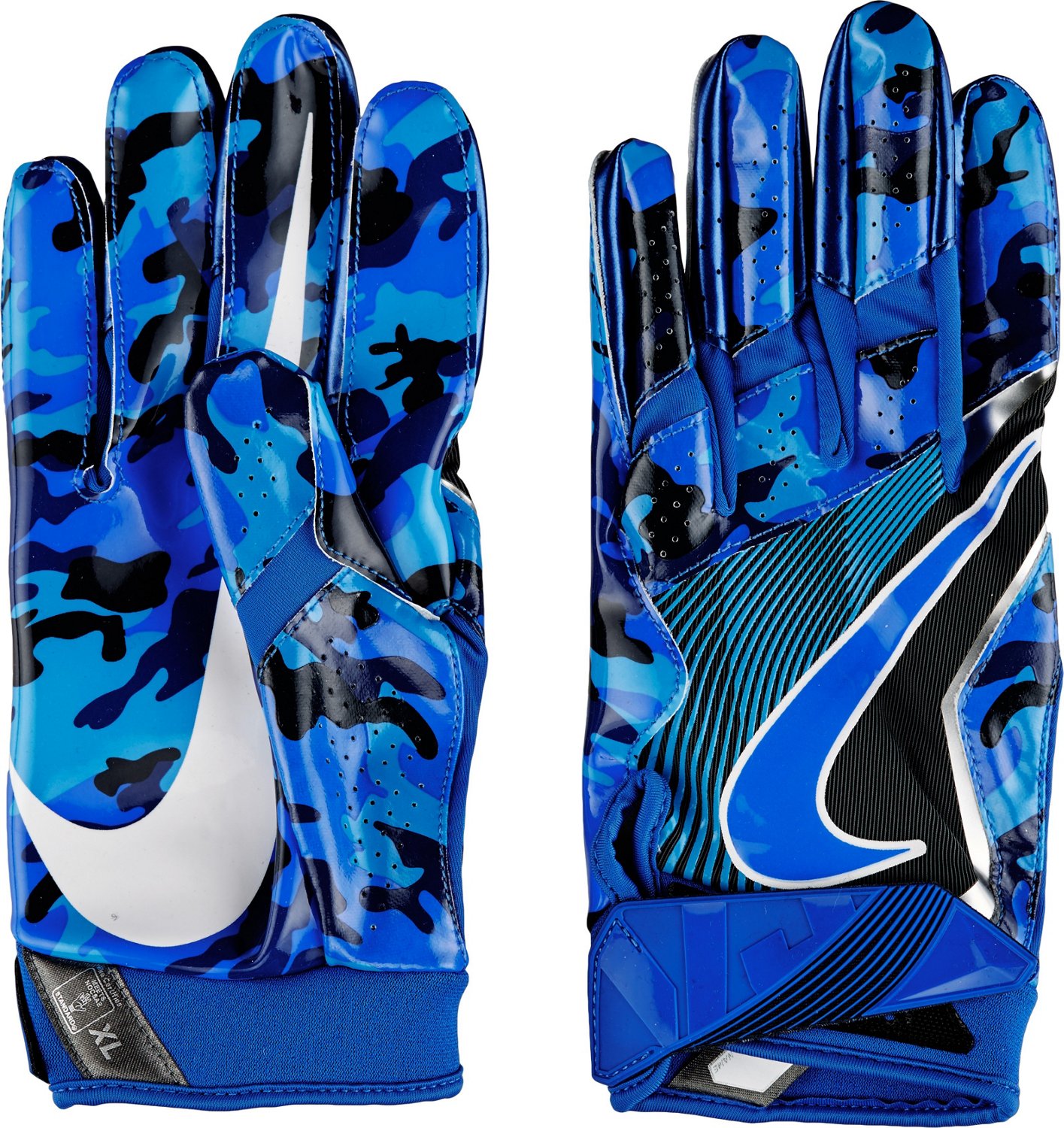blue nike football gloves