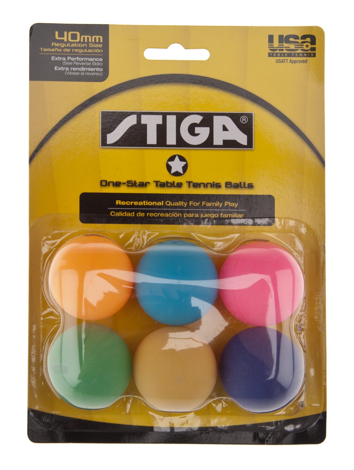 Stiga® One Star 40 mm Regulation Size Table Tennis Balls 6-Pack