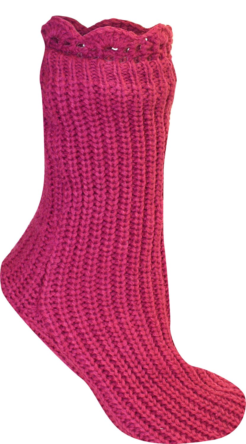 La de Da Women's Pink Slipper Socks
